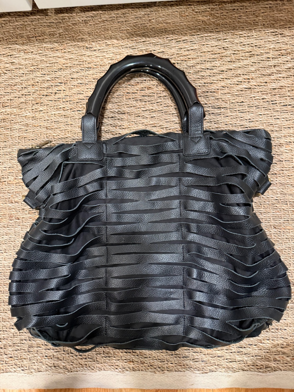 Romygold Black Leather “Slashed/Slat Purse